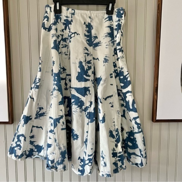 Vintage Tie Dye Splatter Full Swing Midi Skirt - Picture 1 of 6